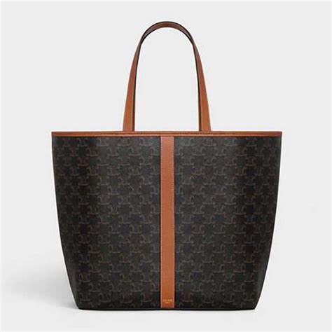 medium cabas in triomphe canvas and calfskin